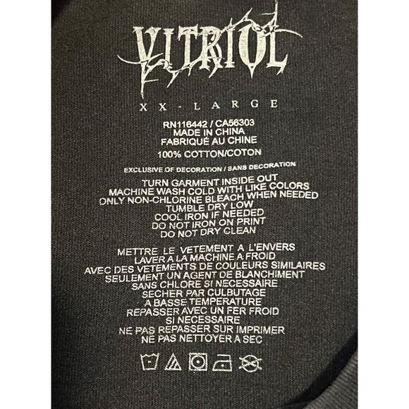 Vintage Vitriol Graphic Tee Skull & Flames Design Black Red Unisex X-Large - Picture 3 of 10
